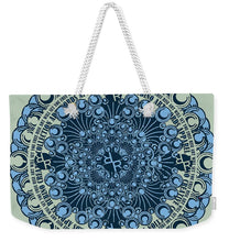 Rubino Blue Green Floral - Weekender Tote Bag Weekender Tote Bag Pixels 24" x 16" White 