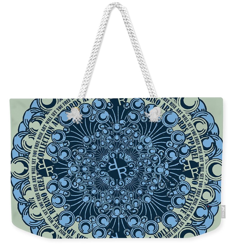 Rubino Blue Green Floral - Weekender Tote Bag Weekender Tote Bag Pixels 24