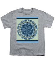 Rubino Blue Green Floral - Youth T-Shirt Youth T-Shirt Pixels Heather Small 