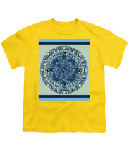 Rubino Blue Green Floral - Youth T-Shirt Youth T-Shirt Pixels Yellow Small 