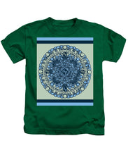 Rubino Blue Green Floral - Kids T-Shirt Kids T-Shirt Pixels Kelly Green Small 