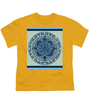 Rubino Blue Green Floral - Youth T-Shirt Youth T-Shirt Pixels Gold Small 