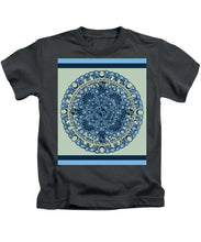 Rubino Blue Green Floral - Kids T-Shirt Kids T-Shirt Pixels Charcoal Small 