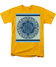 Rubino Blue Green Floral - Men's T-Shirt  (Regular Fit) Men's T-Shirt (Regular Fit) Pixels Gold Small 