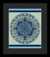 Rubino Blue Green Floral - Framed Print Framed Print Pixels 10.000" x 12.000" Black Black