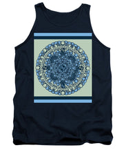 Rubino Blue Green Floral - Tank Top Tank Top Pixels Navy Small 