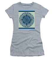Rubino Blue Green Floral - Women's T-Shirt (Athletic Fit) Women's T-Shirt (Athletic Fit) Pixels Heather Small 