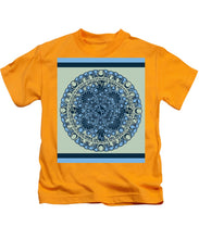 Rubino Blue Green Floral - Kids T-Shirt Kids T-Shirt Pixels Gold Small 