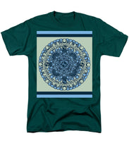 Rubino Blue Green Floral - Men's T-Shirt  (Regular Fit) Men's T-Shirt (Regular Fit) Pixels Hunter Green Small 