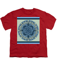 Rubino Blue Green Floral - Youth T-Shirt Youth T-Shirt Pixels Red Small 