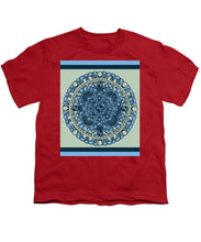 Rubino Blue Green Floral - Youth T-Shirt Youth T-Shirt Pixels Red Small 