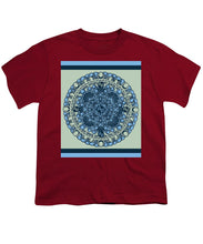 Rubino Blue Green Floral - Youth T-Shirt Youth T-Shirt Pixels Cardinal Small 