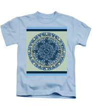 Rubino Blue Green Floral - Kids T-Shirt Kids T-Shirt Pixels Light Blue Small 