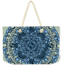 Rubino Blue Green Floral - Weekender Tote Bag Weekender Tote Bag Pixels 24" x 16" Natural 
