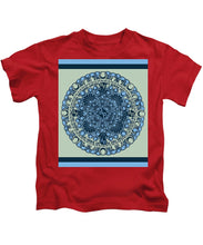 Rubino Blue Green Floral - Kids T-Shirt Kids T-Shirt Pixels Red Small 