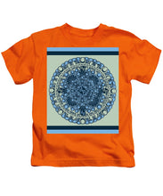 Rubino Blue Green Floral - Kids T-Shirt Kids T-Shirt Pixels Orange Small 