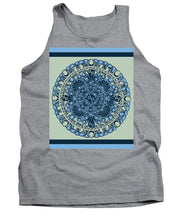 Rubino Blue Green Floral - Tank Top Tank Top Pixels Heather Small 
