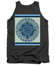 Rubino Blue Green Floral - Tank Top Tank Top Pixels Charcoal Small 