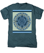 Rubino Blue Green Floral - Men's Premium T-Shirt Men's Premium T-Shirt Pixels Steel Blue Heather Small 