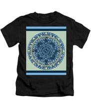 Rubino Blue Green Floral - Kids T-Shirt Kids T-Shirt Pixels Black Small 