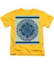 Rubino Blue Green Floral - Kids T-Shirt Kids T-Shirt Pixels Yellow Small 
