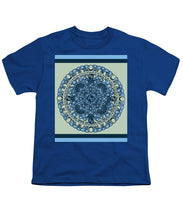 Rubino Blue Green Floral - Youth T-Shirt Youth T-Shirt Pixels Royal Small 