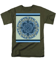 Rubino Blue Green Floral - Men's T-Shirt  (Regular Fit) Men's T-Shirt (Regular Fit) Pixels Military Green Small 