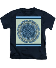 Rubino Blue Green Floral - Kids T-Shirt Kids T-Shirt Pixels Navy Small 
