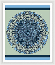 Rubino Blue Green Floral - Framed Print Framed Print Pixels 33.375" x 40.000" White White