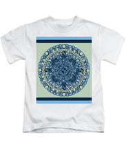 Rubino Blue Green Floral - Kids T-Shirt Kids T-Shirt Pixels White Small 