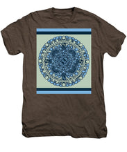 Rubino Blue Green Floral - Men's Premium T-Shirt Men's Premium T-Shirt Pixels Mocha Heather Small 