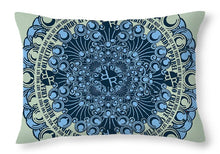 Rubino Blue Green Floral - Throw Pillow Throw Pillow Pixels 20" x 14" Yes 