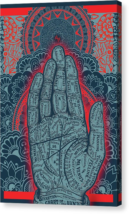 Rubino Blue Zen Namaste Hand - Canvas Print Canvas Print Pixels 6.625