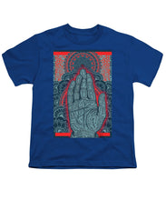 Rubino Blue Zen Namaste Hand - Youth T-Shirt Youth T-Shirt Pixels Royal Small 