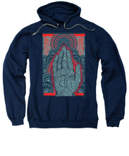 Rubino Blue Zen Namaste Hand - Sweatshirt Sweatshirt Pixels Navy Small 