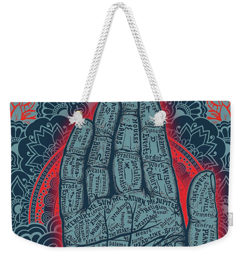 Rubino Blue Zen Namaste Hand - Weekender Tote Bag Weekender Tote Bag Pixels 24