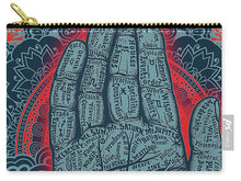 Rubino Blue Zen Namaste Hand - Carry-All Pouch Carry-All Pouch Pixels Small (6" x 4")  