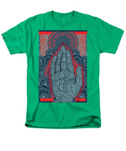 Rubino Blue Zen Namaste Hand - Men's T-Shirt  (Regular Fit) Men's T-Shirt (Regular Fit) Pixels Kelly Green Small 