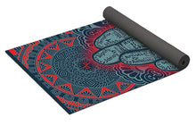 Rubino Blue Zen Namaste Hand - Yoga Mat Yoga Mat Pixels   