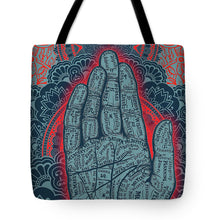 Rubino Blue Zen Namaste Hand - Tote Bag Tote Bag Pixels 18" x 18"  