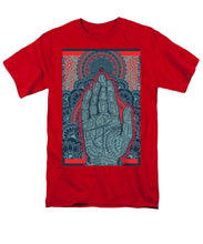 Rubino Blue Zen Namaste Hand - Men's T-Shirt  (Regular Fit) Men's T-Shirt (Regular Fit) Pixels Red Small 