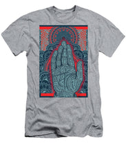 Rubino Blue Zen Namaste Hand - Men's T-Shirt (Athletic Fit) Men's T-Shirt (Athletic Fit) Pixels Heather Small 