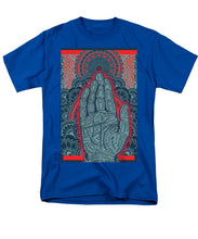 Rubino Blue Zen Namaste Hand - Men's T-Shirt  (Regular Fit) Men's T-Shirt (Regular Fit) Pixels Royal Small 