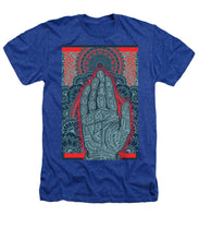 Rubino Blue Zen Namaste Hand - Heathers T-Shirt Heathers T-Shirt Pixels Royal Small 