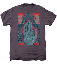 Rubino Blue Zen Namaste Hand - Men's Premium T-Shirt Men's Premium T-Shirt Pixels Moth Heather Small 