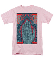 Rubino Blue Zen Namaste Hand - Men's T-Shirt  (Regular Fit) Men's T-Shirt (Regular Fit) Pixels Pink Small 