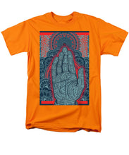 Rubino Blue Zen Namaste Hand - Men's T-Shirt  (Regular Fit) Men's T-Shirt (Regular Fit) Pixels Orange Small 