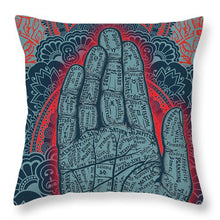 Rubino Blue Zen Namaste Hand - Throw Pillow Throw Pillow Pixels 20" x 20" No 
