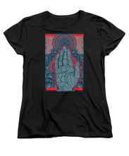 Rubino Blue Zen Namaste Hand - Women's T-Shirt (Standard Fit) Women's T-Shirt (Standard Fit) Pixels Black Small 