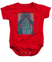 Rubino Blue Zen Namaste Hand - Baby Onesie Baby Onesie Pixels Red Small 